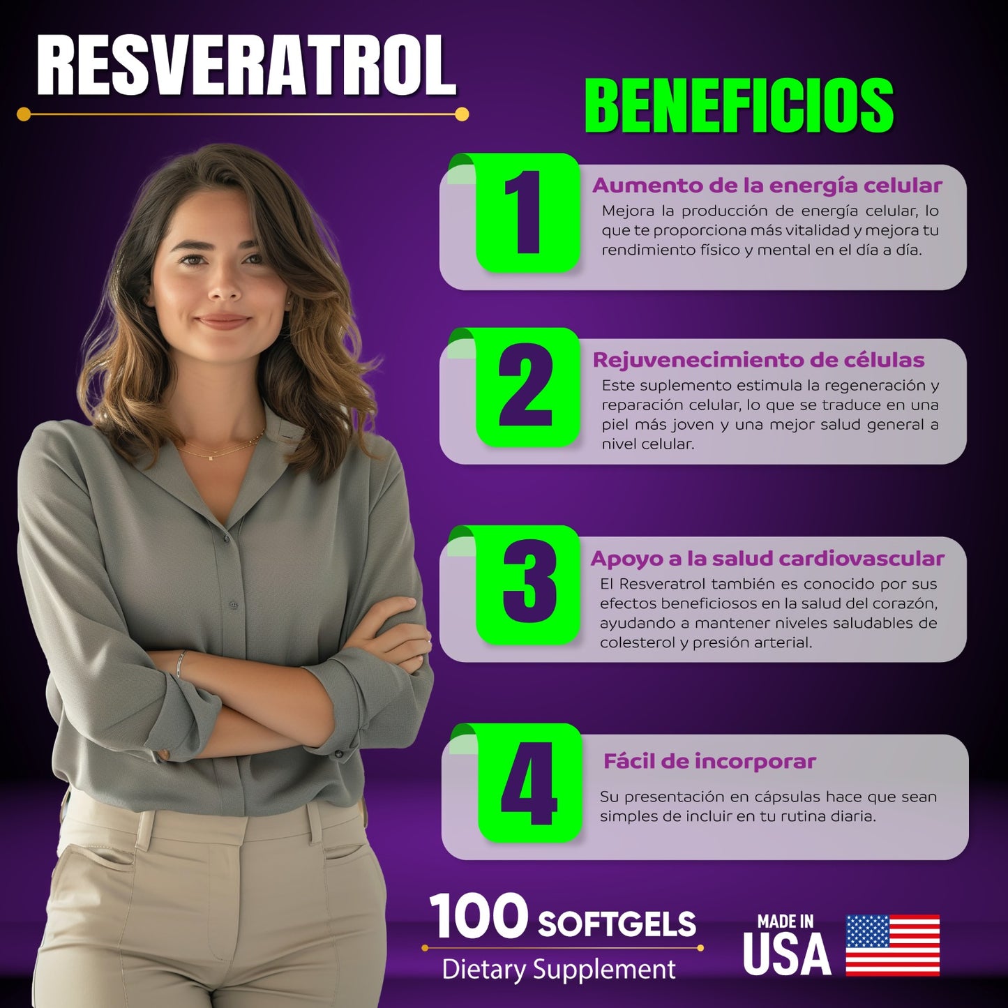 Resveratrol x 100 softgels