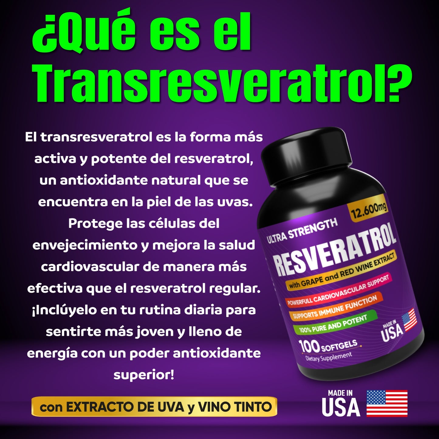 Resveratrol x 100 softgels