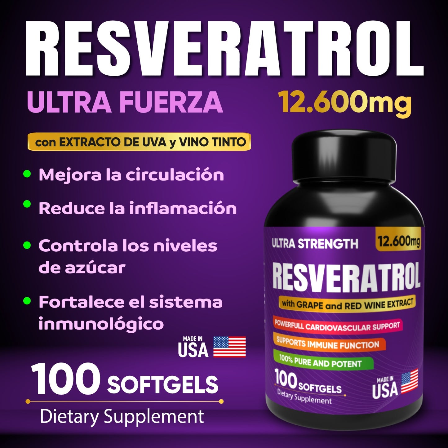 Resveratrol x 100 softgels
