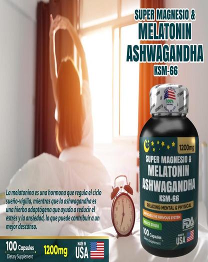 SUPERMAGNESIO Y MELATONIN + ASHWAGANDHA KSM-66
