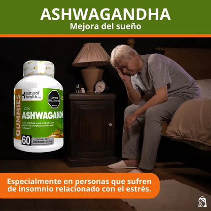 ASHWAGANDHA EN GOMITAS - 60 Unidades | Natural Health SAS -  INVIMA