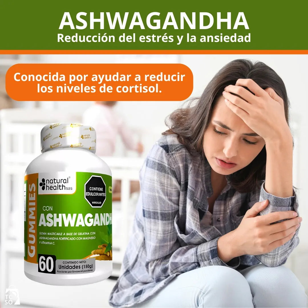 ASHWAGANDHA EN GOMITAS - 60 Unidades | Natural Health SAS -  INVIMA