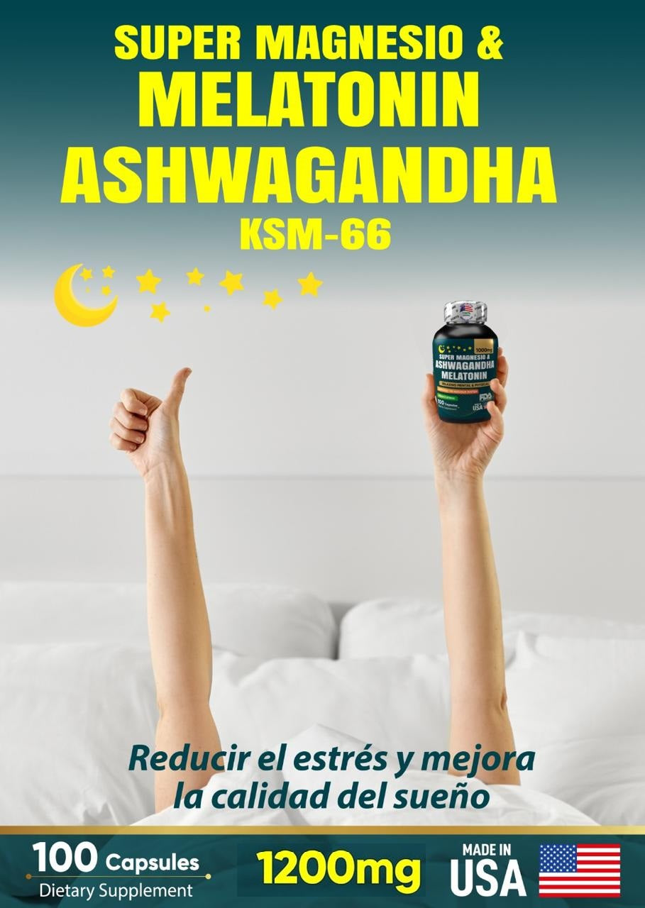 SUPERMAGNESIO Y MELATONIN + ASHWAGANDHA KSM-66