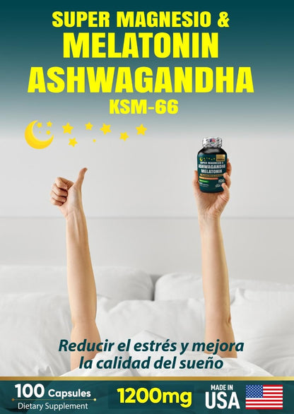 SUPERMAGNESIO Y MELATONIN + ASHWAGANDHA KSM-66